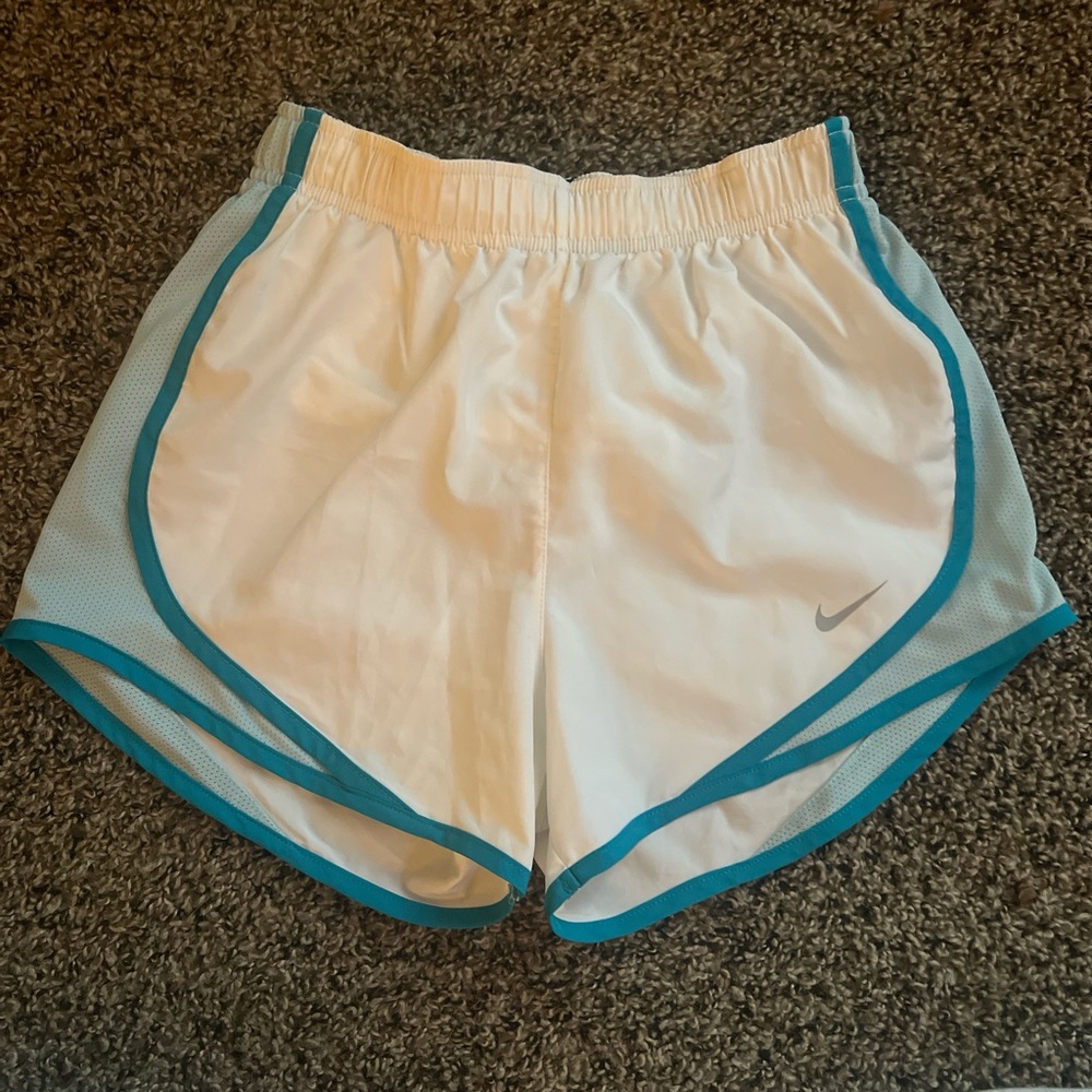 Nike Dri-Fit White & Blue Athletic Shorts
